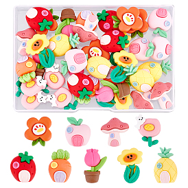 36 pcs 9 estilo cabujones de resina, forma mixta