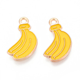 Подвески из эмали и сплава, яблоко/ананас/папайя/банан/клубника/черника/гуава/дуриан/виноград, золотой свет