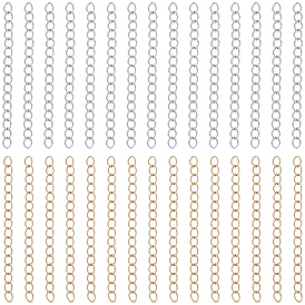 120 Strands 2 Colors 304 Stainless Steel Chain Extender, Soldered