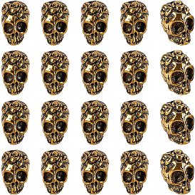 20Pcs Tibetan Style Alloy Beads, Skull