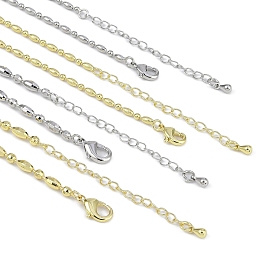 Rack Plating Brass Oval Link Chain Necklaces for Women, Long-Lasting Plated, Lead Free & Cadmium Free