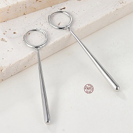 925 Sterling Silver Teardrop Bar Dangle Hoop Earrings for Women
