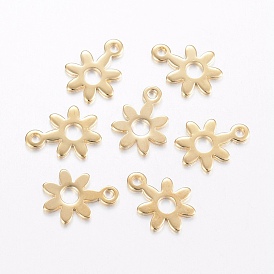 304 Stainless Steel Charms, Flower