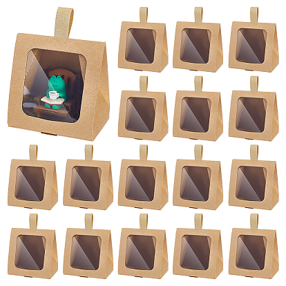 Cardboard Paper Cake Boxes with Plastic Visible Window and Handle, Cake Storage Gift Case for Bakery, Square