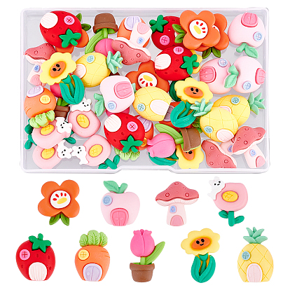 36 pcs 9 estilo cabujones de resina, forma mixta