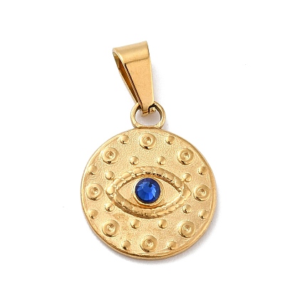 Вакуумное покрытие pvd 304 подвески из нержавеющей стали, с 201 застежкой из нержавеющей стали на дужках и сапфировыми стразами, плоские круглые с глаз