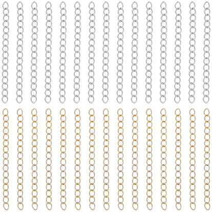 120 Strands 2 Colors 304 Stainless Steel Chain Extender, Soldered