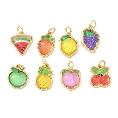 Подвески латуни cmолы, фруктовые прелести, с целью перехода в кольце, без свинца и без кадмия, долговечный, стойки покрытие, реальный 18 k позолоченный