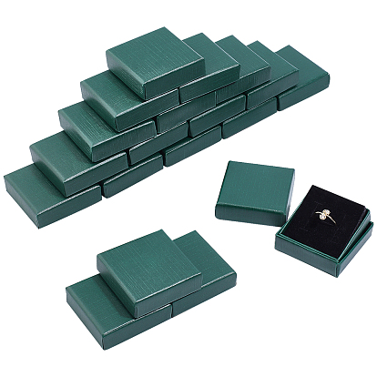 20 Cajas de regalo de cartón cuadradas para joyas, para el collar, anillo, con esponja negra adentro