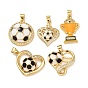 Латунные микропаве прозрачные подвески с фианитом, с эмалью, футбольные/трофейные подвески, золотые