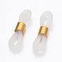 Eyeglass Holders, Glasses Rubber Loop Ends, with Brass Findings