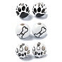 Pet Theme Wood Large Hole European Beads, Round