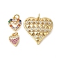 Стойка металлическая латунная микропрофилированная кубическая циркония подвески, долговечный, без свинца и без кадмия, реальный 18 k позолоченный, сердце прелести, с целью перехода в кольце