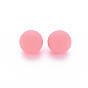 Opaque Acrylic Beads, Frosted, No Hole, Round