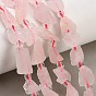 Natural Rose Quartz Beads Strands, Raw Rough, Nuggets, with Seed Beads