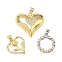 Подвески из латуни с микро-паве ко Дню святого Валентина, прозрачные циркониевые подвески, без свинца и без кадмия, стойки покрытие, долговечный