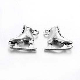 Tibetan Style Alloy Pendants, Cadmium Free & Lead Free, Ice Skates, 18x16x5mm, Hole: 2mm, about 310pcs/1000g