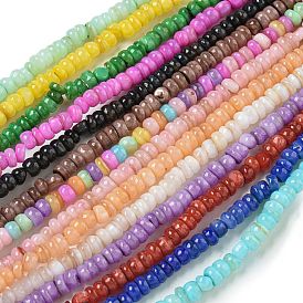 Dyed Natural Freshwater Shell Beads Strands, Rondelle