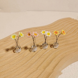 Flower Vase Resin & Glass Display Model, Micro Landscape Home Dollhouse Accessories, Pretending Prop Decorations