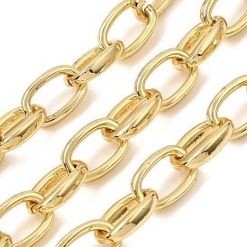 Brass Cable Chains, Long-Lasting Plated, Rack Plating, Lead Free & Cadmium Free, Unwelded