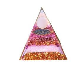 Генераторы энергии смолы оргонитовой пирамиды, Рейки натуральный розовый кварц и аметист внутри для украшения домашнего офиса