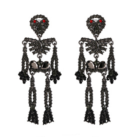 Sparkling Skull Stud Earrings for Halloween - Trendy European and American Style Jewelry