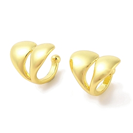 Brass Cuff Earrings for Women, Leaf