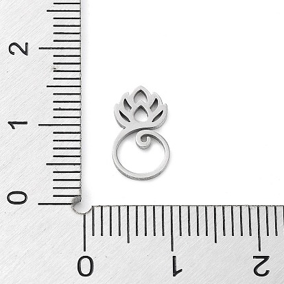 304 Stainless Steel Charms, Laser Cut, Lotus Charm
