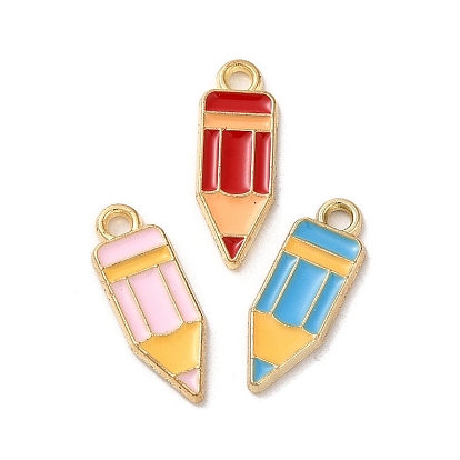 Подвески из эмали и сплава, золотые, карандашный шарм