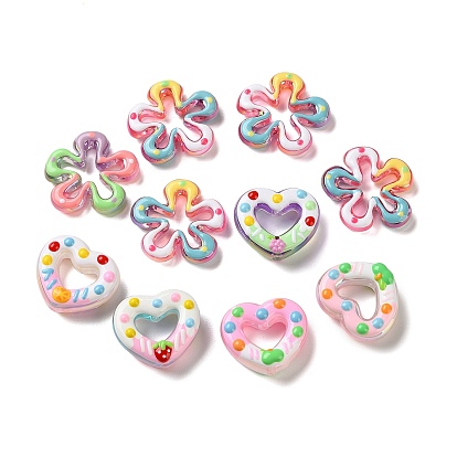 Прозрачные бусины из акриловой эмали, бусины ручной работы, разноцветные