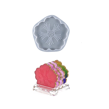 DIY Doily/Pedestal Silicone Molds, for Cup Mat Making, Resin Casting Pendant Molds, For UV Resin, Epoxy Resin Jewelry Making, Sakura
