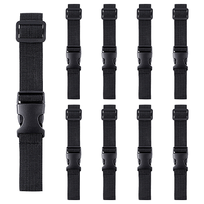 9Pcs Nylon Elastic Band, with Buckle, for Luggage Storage