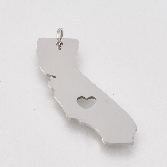 201 Stainless Steel Pendants, Map of California