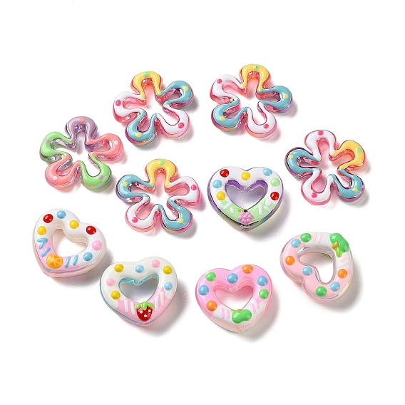 Прозрачные бусины из акриловой эмали, бусины ручной работы, разноцветные