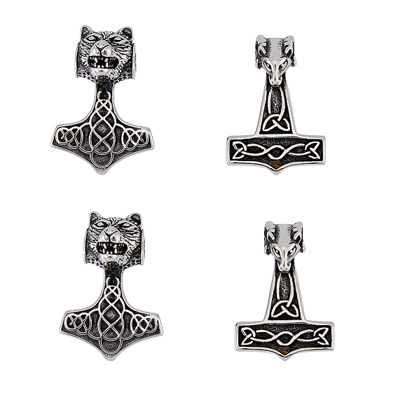 4 шт 2 стили 304 подвески из нержавеющей стали, молоток Thor с овцами