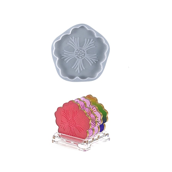 DIY Doily/Pedestal Silicone Molds, for Cup Mat Making, Resin Casting Pendant Molds, For UV Resin, Epoxy Resin Jewelry Making, Sakura