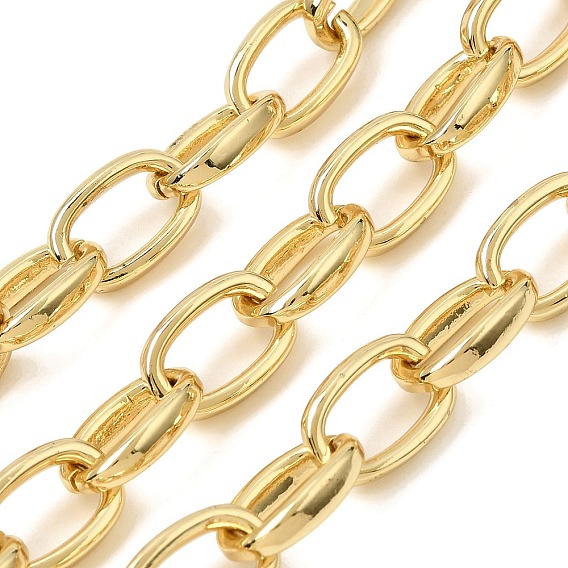 Brass Cable Chains, Long-Lasting Plated, Rack Plating, Lead Free & Cadmium Free, Unwelded