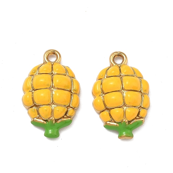 304 нержавеющей стальной эмали подвески, Кукурузные прелести, ионное покрытие (ip), реальный 18 k позолоченный