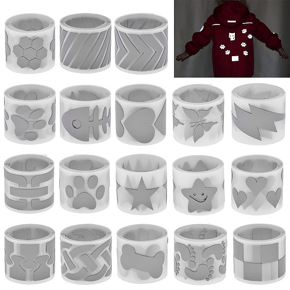 Серая виниловая светоотражающая лента для одежды из ткани, предупреждающая лента для защитной теплопередающей одежды