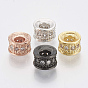 Brass Micro Pave Cubic Zirconia Beads, Column