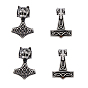 4 шт 2 стили 304 подвески из нержавеющей стали, молоток Thor с овцами