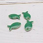 Brass Enamel Charms, Fish Charms, Golden
