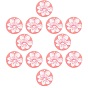 Cellulose Acetate(Resin) Pendants, 3D Printed, Flat Round with Flower, Pale Violet Red