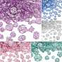 Transparent Acrylic Beads, Silver Metal Enlaced, Mixed Shapes