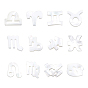 12Pcs 12 Style Natural White Shell Beads, Mother of Pearl Shell Beads, Top Drilled Beads, 12 Constellation/Zodiac Sign