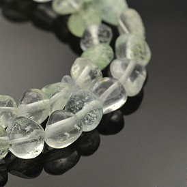 Perles en verre, pierre tombée, imitation quartz, 5~7x5~7mm, Trou: 1mm, environ 15.7 pouce