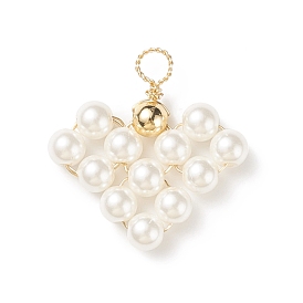 Pendentifs tissés en perles de coquillage, avec fil de cuivre écologique enveloppé, charme coeur