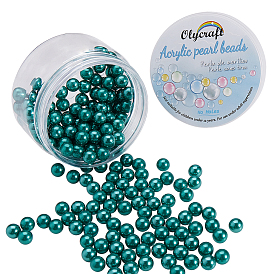 Perles d'imitation en plastique écologique olycraft, haut lustre, Grade a, aucun perles de trou, ronde