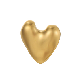 304 из нержавеющей стали бусы, сердце, ионное покрытие (ip), реальный 18 k позолоченный