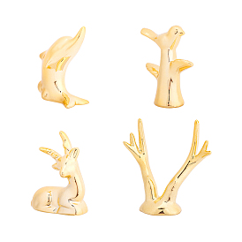 FINGERINSPIRE 4Pcs 4 Styles Porcelain Dolphin Home Display Decorations, Mixed Shapes